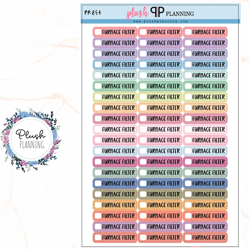 Furnace Filter Checklist Planner Stickers image 1