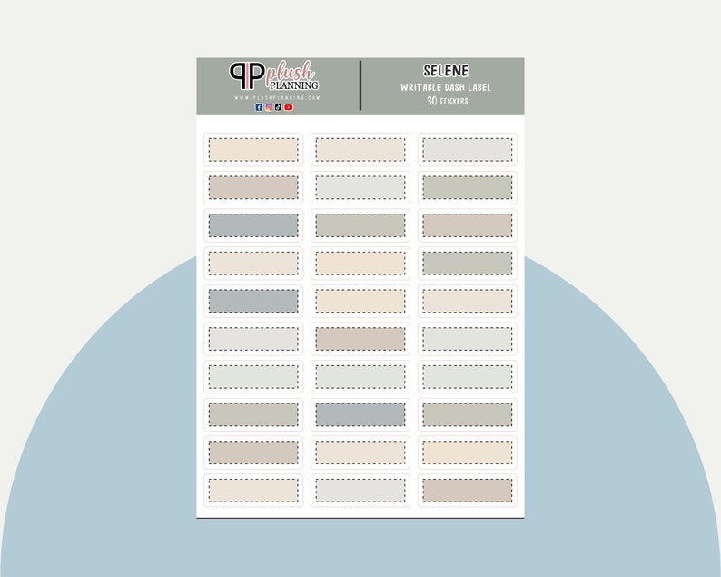 Writable Dash Half Box Label Planner Stickers Minimalist - Etsy