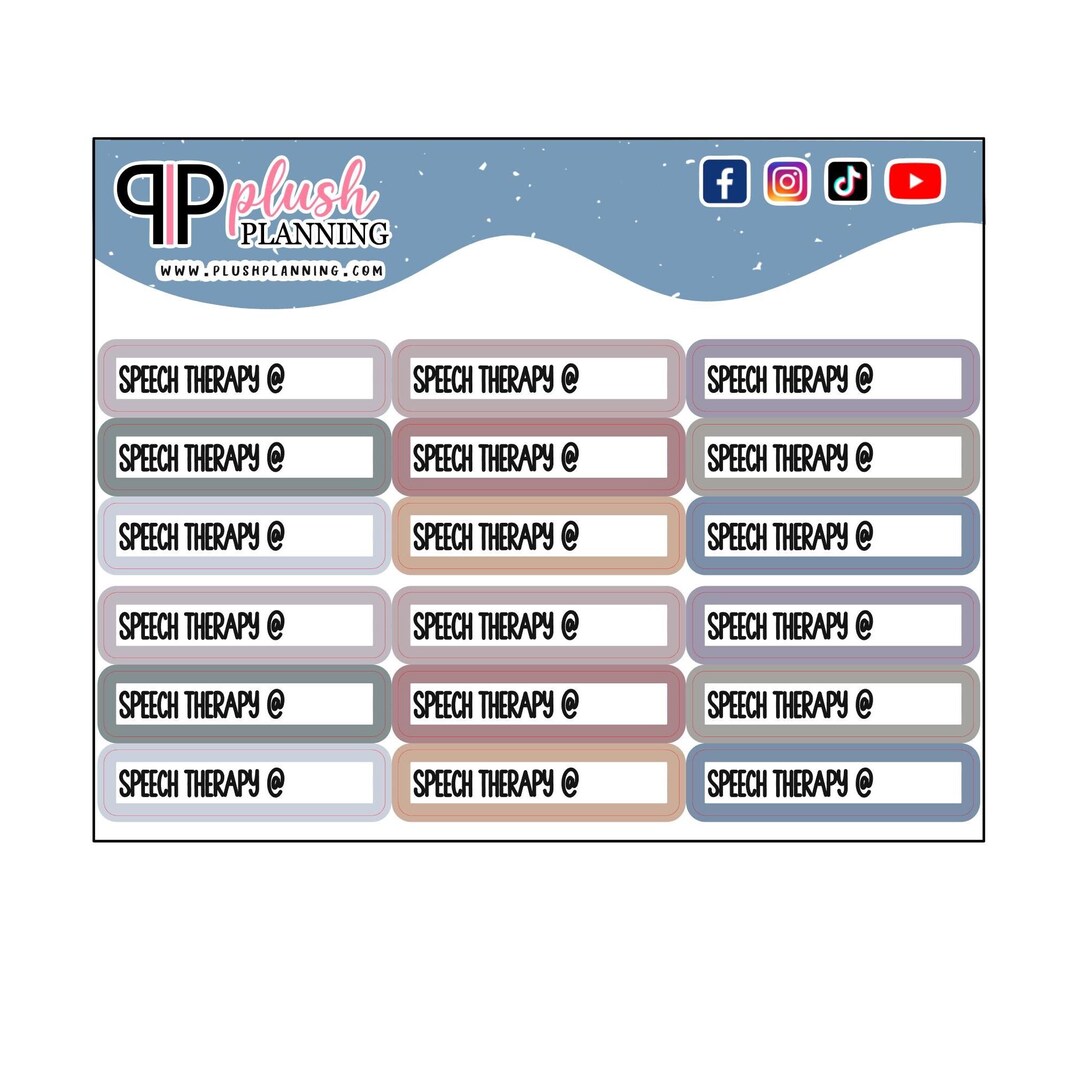 Speech Therapy Script Planner Stickers, Plush Planning Dreamy Colors - Etsy