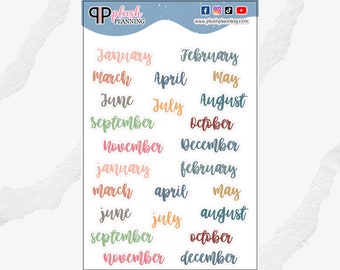 Pegatinas de planificador mensual, estilo A, colores de peluche