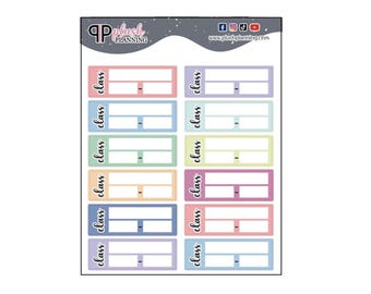 Class Script Box Planner Stickers, School Tracker (12 Count)