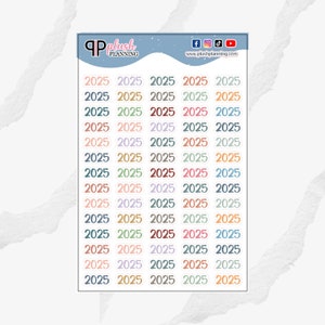 2025 Year Script Planner Stickers, Functional Stickers, 2025 Year Cover for Old Planners, Plush Planning