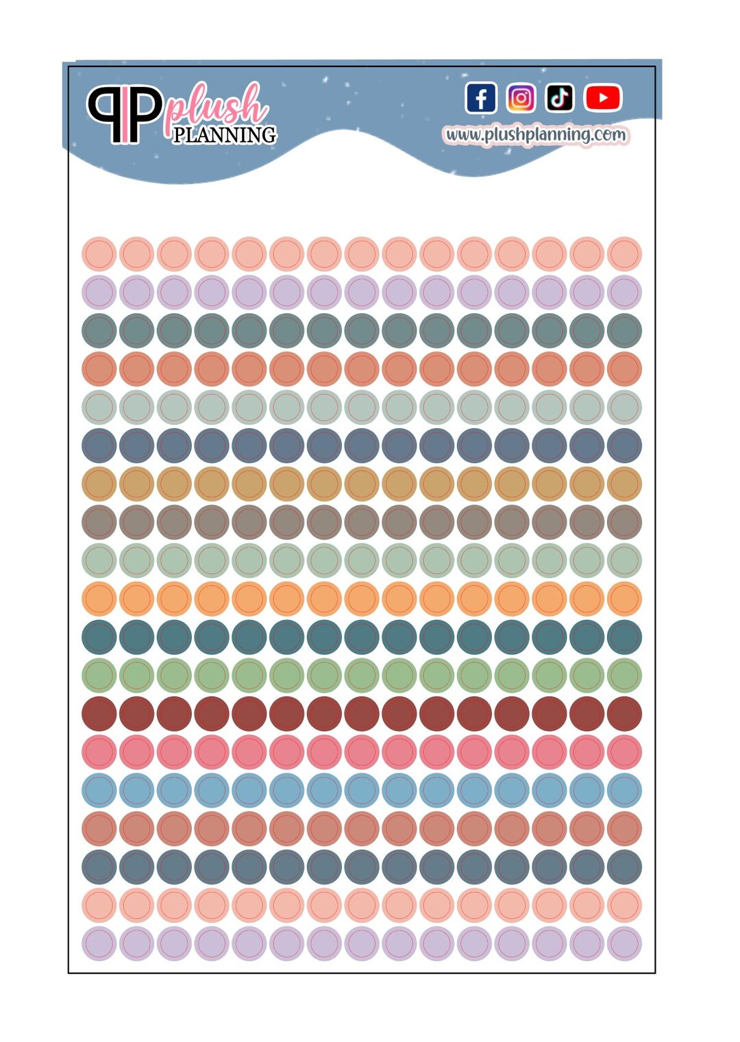 Mini Circle Dots Planner Stickers, Plush Planning Colors, Removable ...