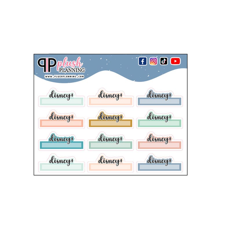 Disney Plus Script Box Tracker Planner Stickers, Writable Functional ...