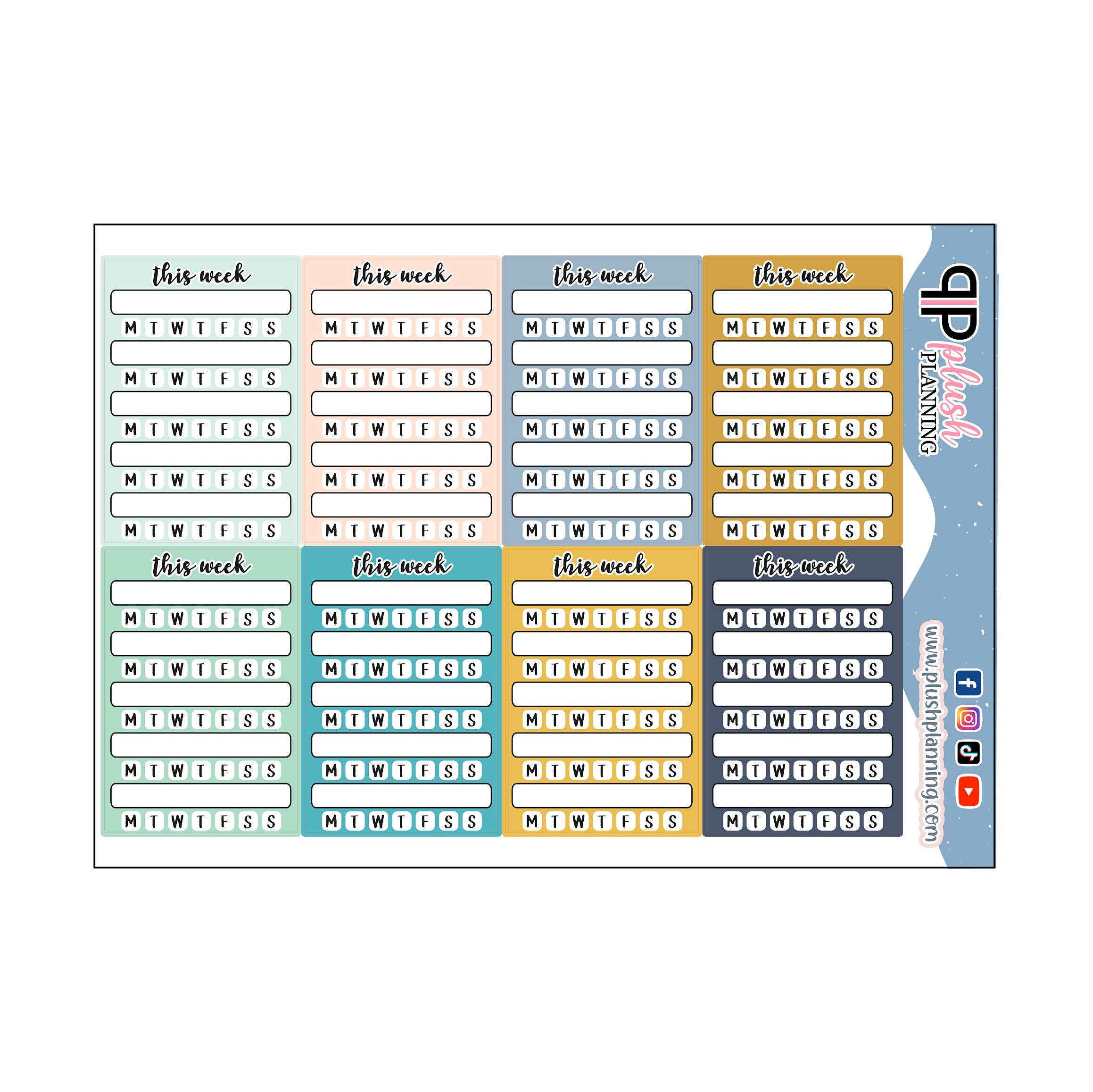 Habit Tracker Planner Stickers, Weekly Sidebar, Functional Stickers - Etsy