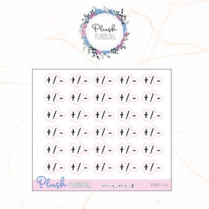 Stickers pour agenda BUDGET +/- SCRIPTS, collection Minis