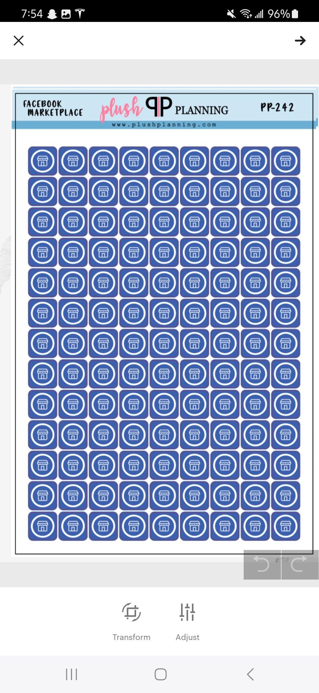 Facebookマーケットプレイスアイコンプランナーステッカー - Etsy 日本