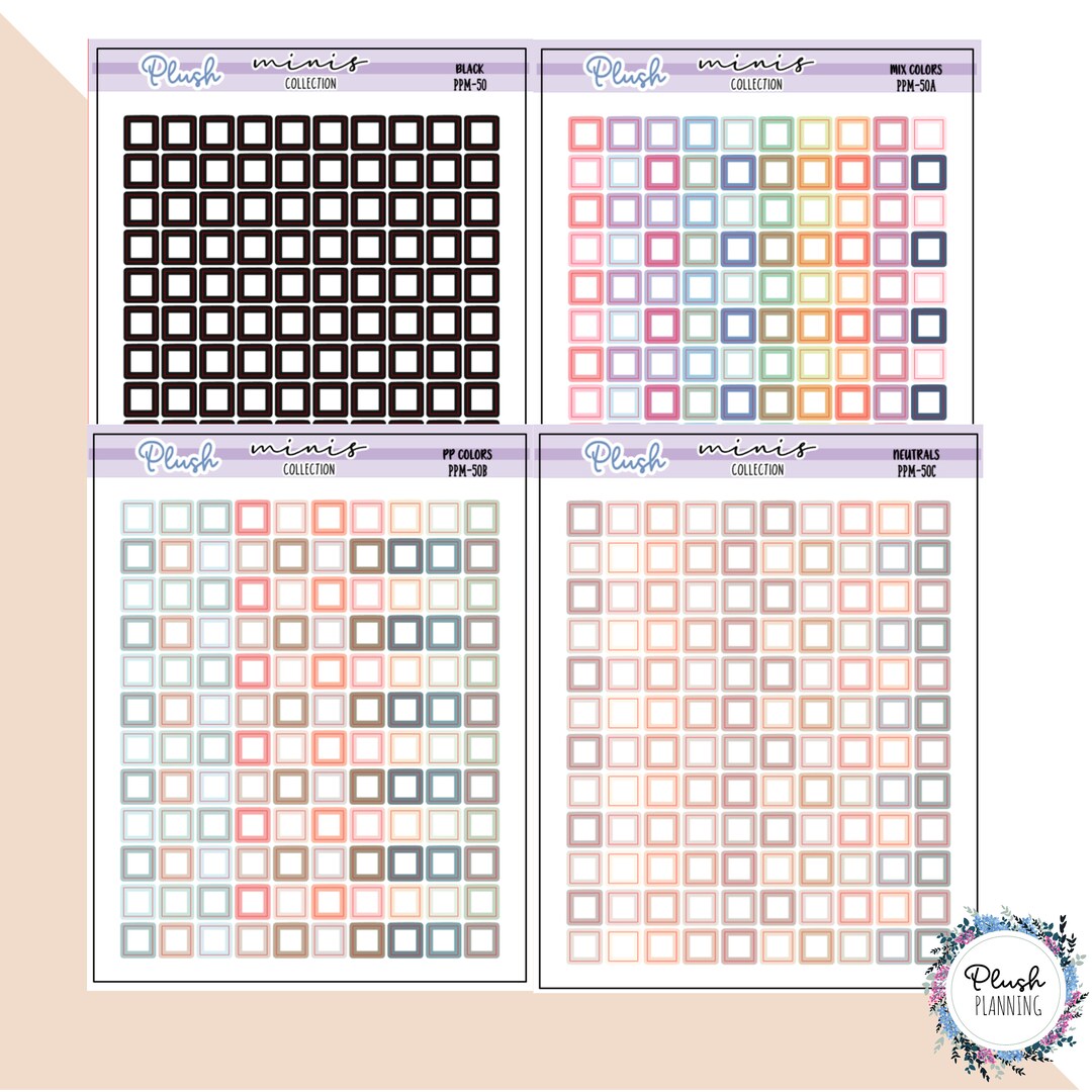 Mini Square Dot Individual Planner Stickers - Etsy