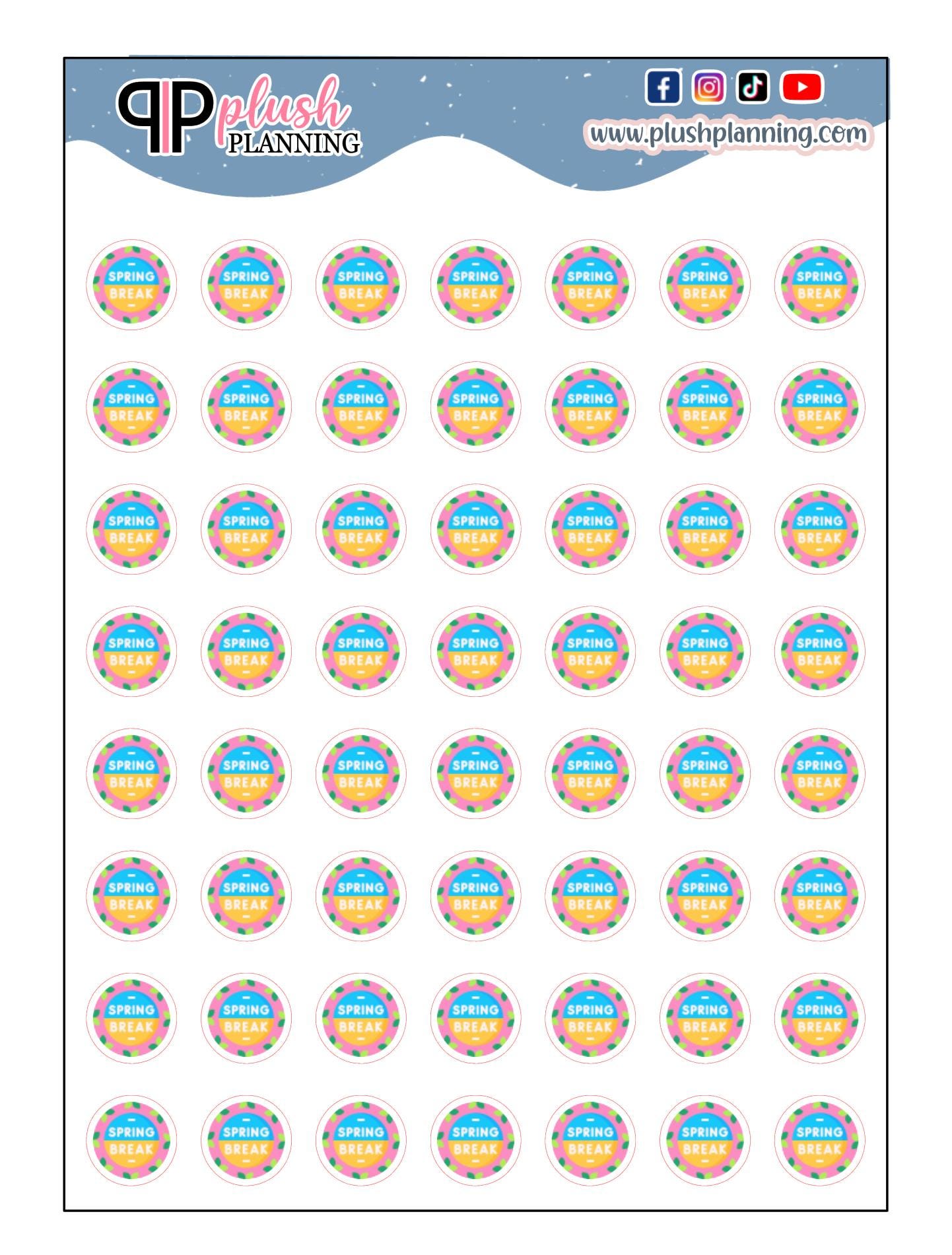 Spring Break Countdown Sticker Spring Break Clip Art Tracker Scrapbooking Stickers - Etsy