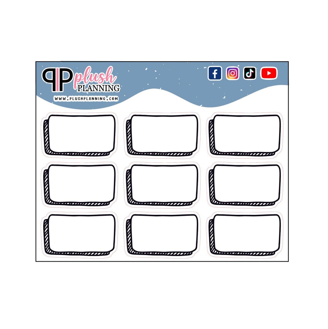 Writable Notes Half Box Black Color Deco Journaling Scrapbooking ...