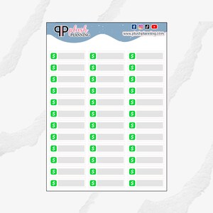 CashApp Icon Label Planner Stickers, Removable Stickers, Plush Planning