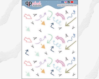 Plannerstickers gemengde pijlen, verwijderbare matte functionele stickers