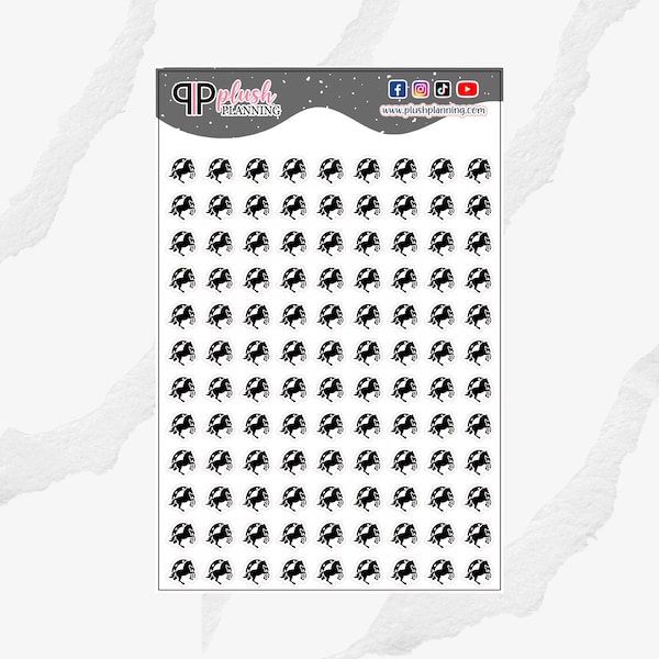 Horse Shoe Icon Planner Stickers, Horse Stable, Horse Training, Functional Stickers, Journaling Stickers, Black Color, Plush Planning