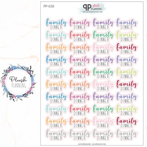 Family Dinner Script Planner Stickers