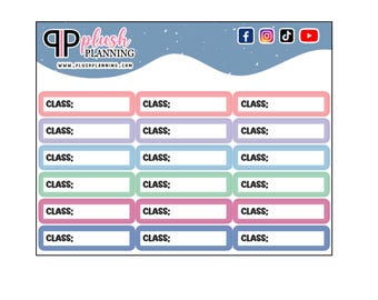 Class Label Tracker Planner Stickers, Removable Matte Paper (18 ct)