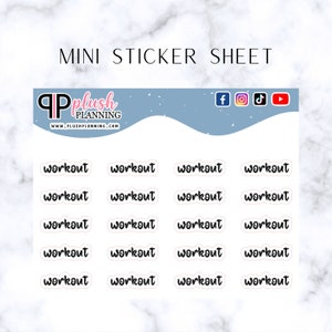 Workout Script Planner Stickers, Minis Collection, Plush Planning