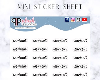 Workout Script Planner Stickers, Minis Collection, Plush Planning