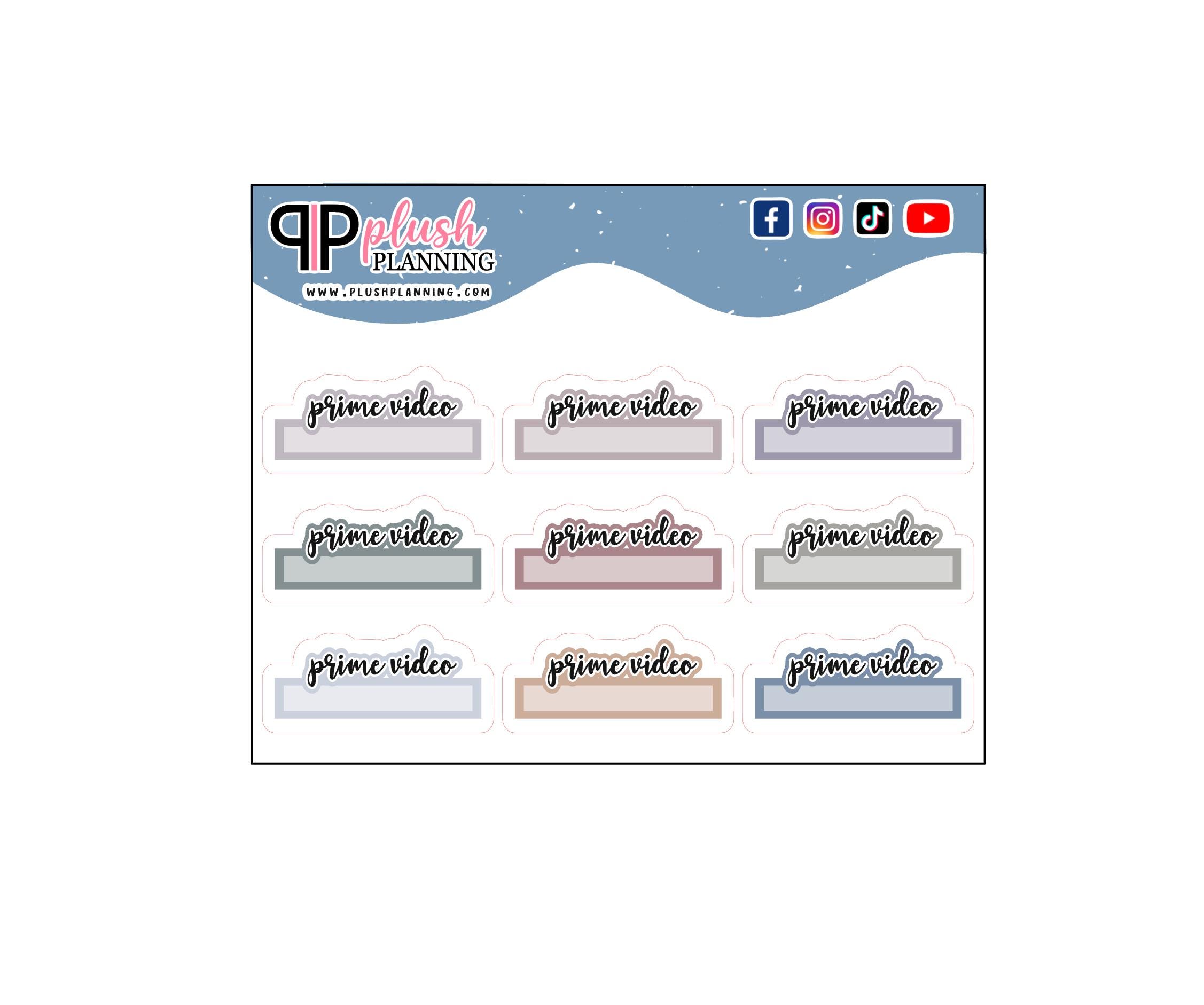 Prime Video Planner Stickers, Movie Tracker, Dreamy Colors - Etsy