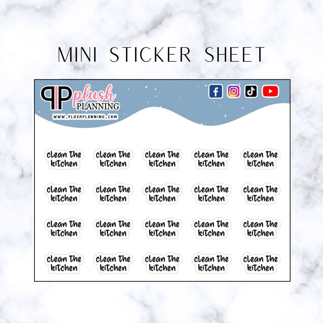 Kitchen Script Clean the Kitchen Script Planner Stickers, Minis Collection, Plush ...