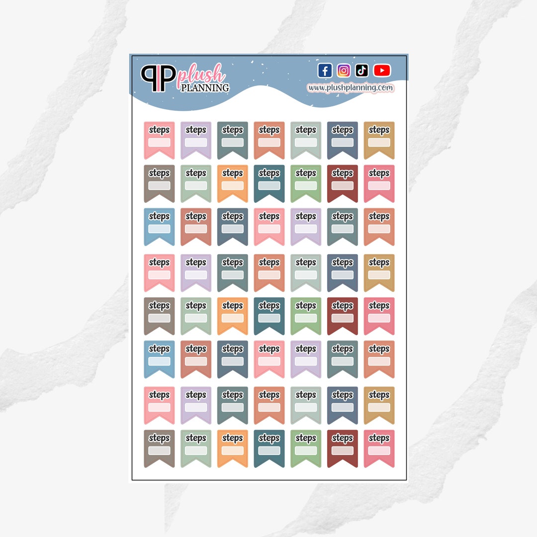Steps Tracker Flags Planner Stickers, Fitness Workout Stickers - Etsy