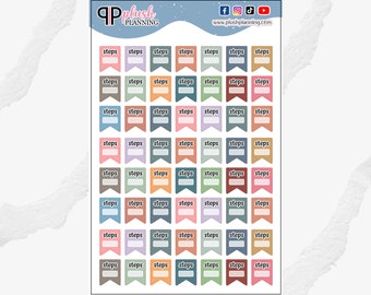 Stappentracker vlaggen plannerstickers, stickers fitnesstraining