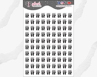 Ballet Shoes Icon Planner Stickers, Black Color, Plush Planning