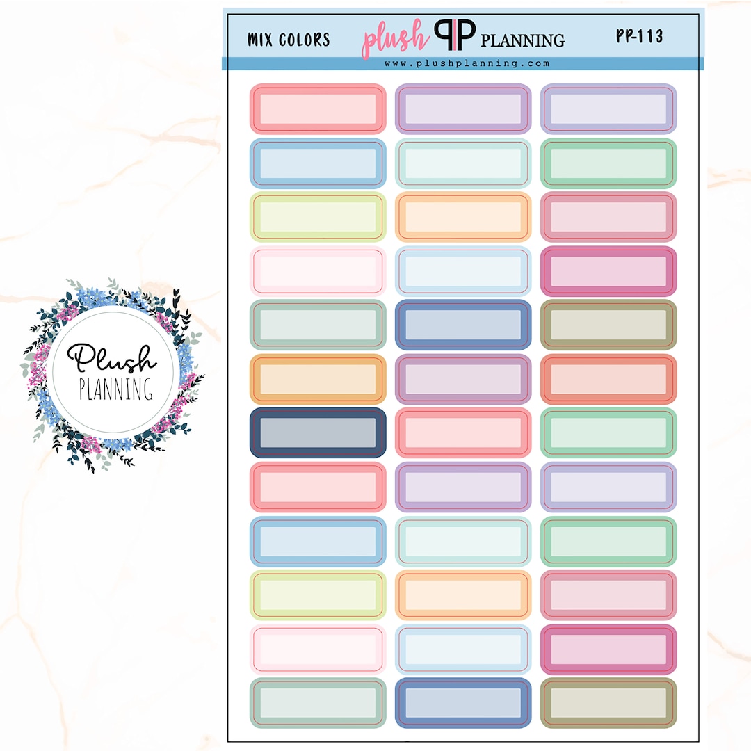Wide Basic Label Planner Stickers - Etsy