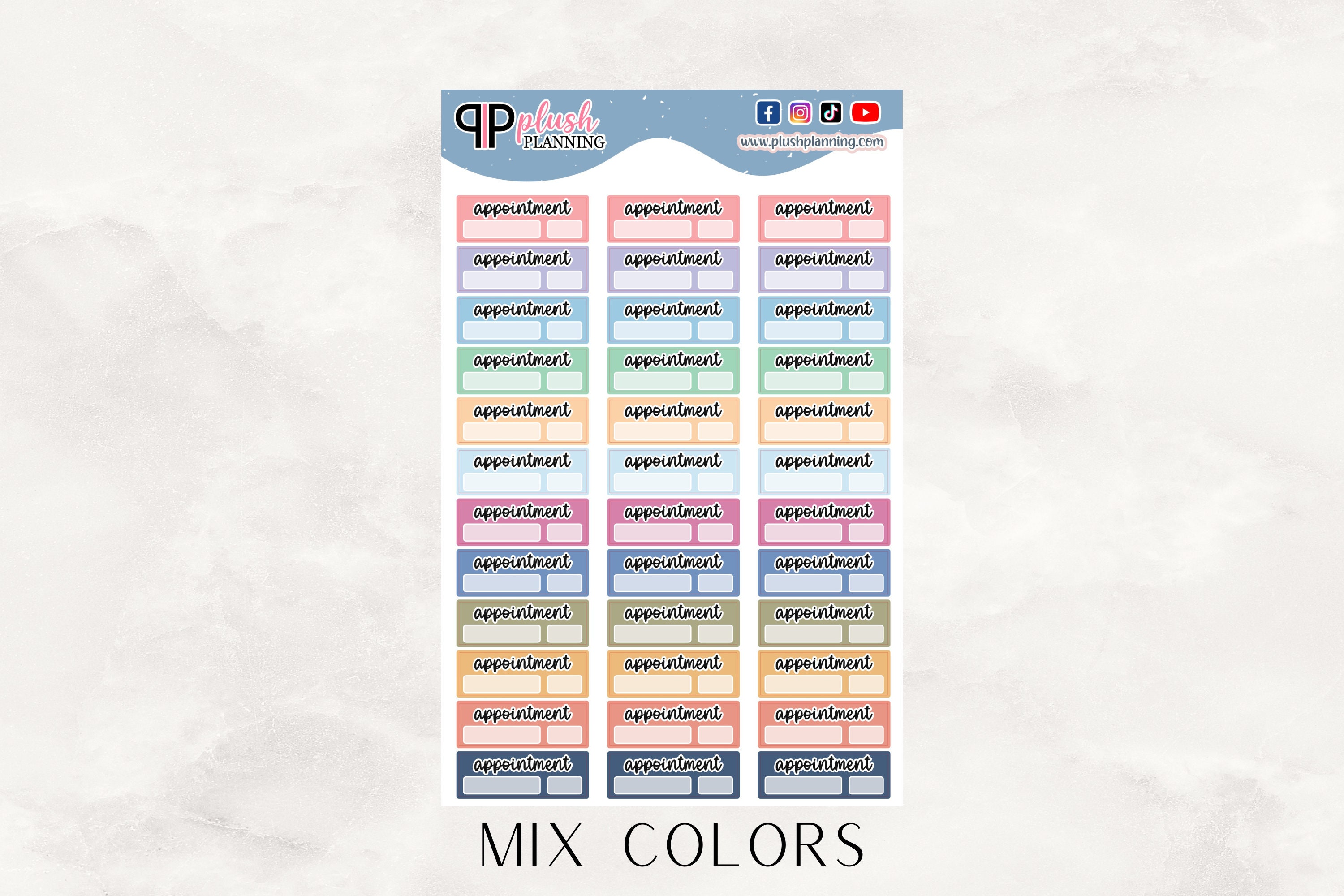 Writable Appointment With Time Box Tracker Planner Stickers, Plush ...