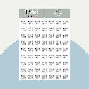 Night Shift Script Tracker Planner Stickers, Black Color, Minimalist Collection, Functional Planner Stickers, Work Shift Tracker