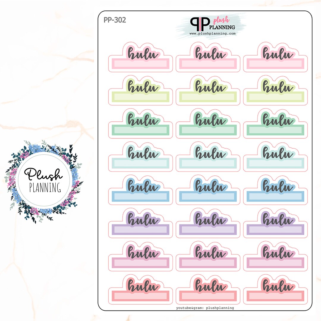 HULU SCRIPT BOX Planner Stickers Etsy