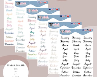 Pegatinas para planificador mensual, pegatinas mate extraíbles y funcionales