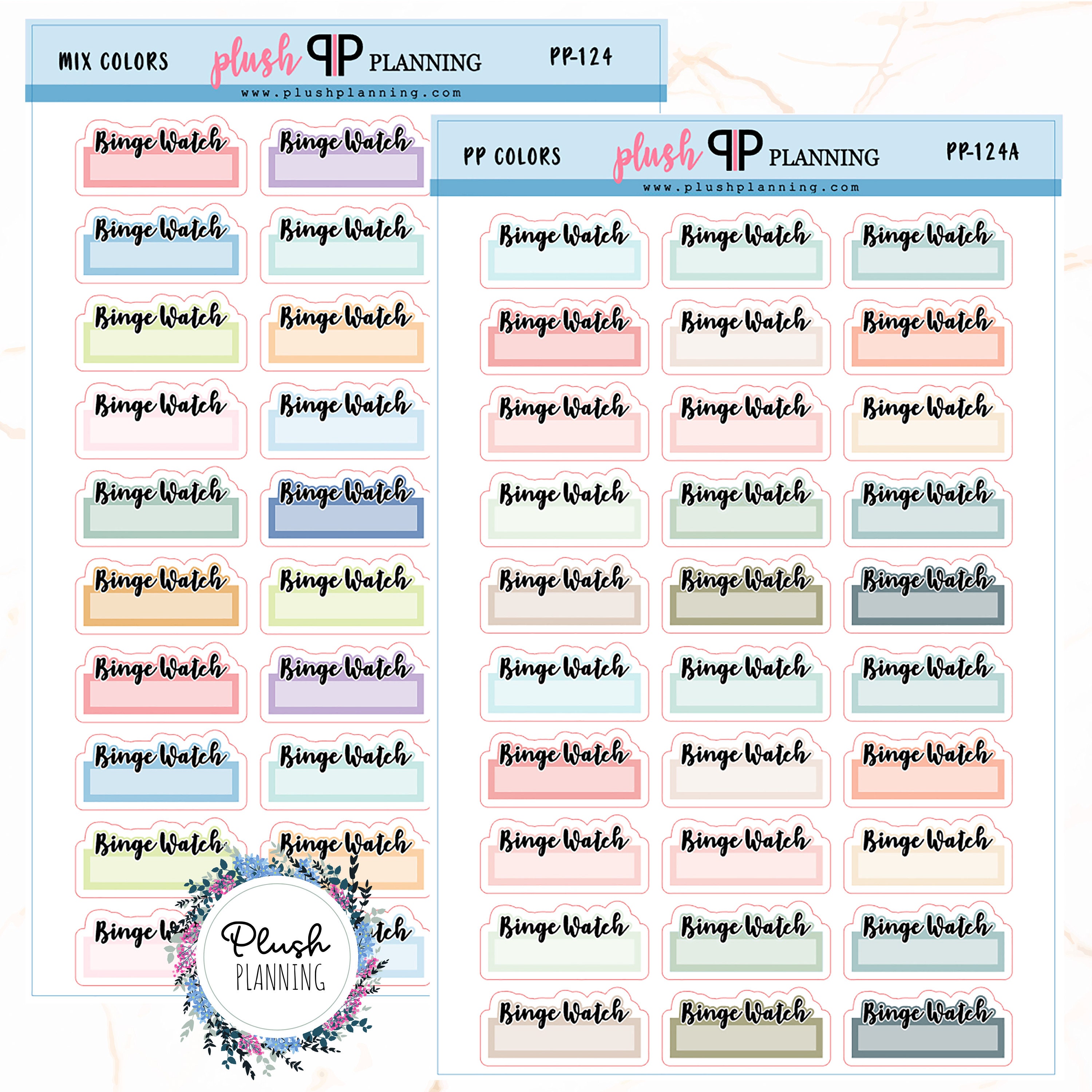 Binge Watch Script Box Planner Stickers - Etsy