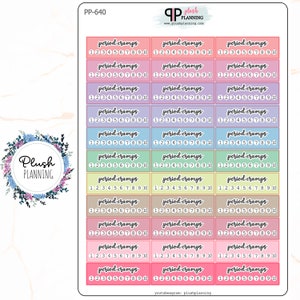 Period Cramps PAIN Level Tracker Planner Stickers, Pain Scale Level