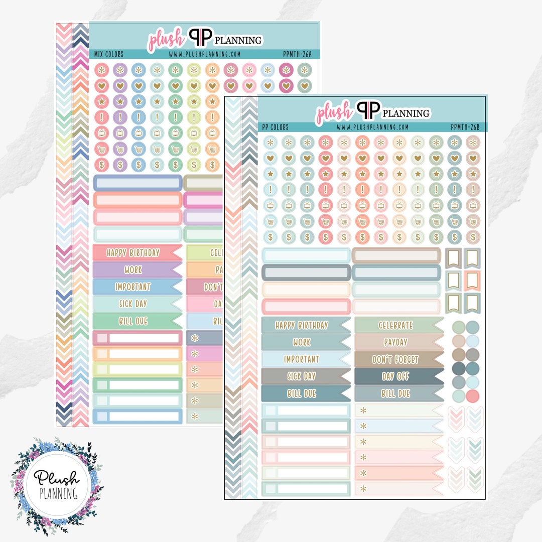 Ec Design Sticker EC 8.5x11 Mix Planner Stickers, Sticker Pack, EC Icons, Label Stickers ...