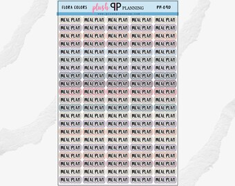 Flora Colors Meal Plan Script Planner Stickers