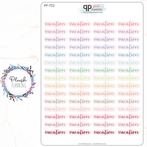 Vacation Script Planner Stickers