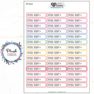 Physical Therapy Planner Stickers, Mix Colors, Neutral Colors, Plush Planning