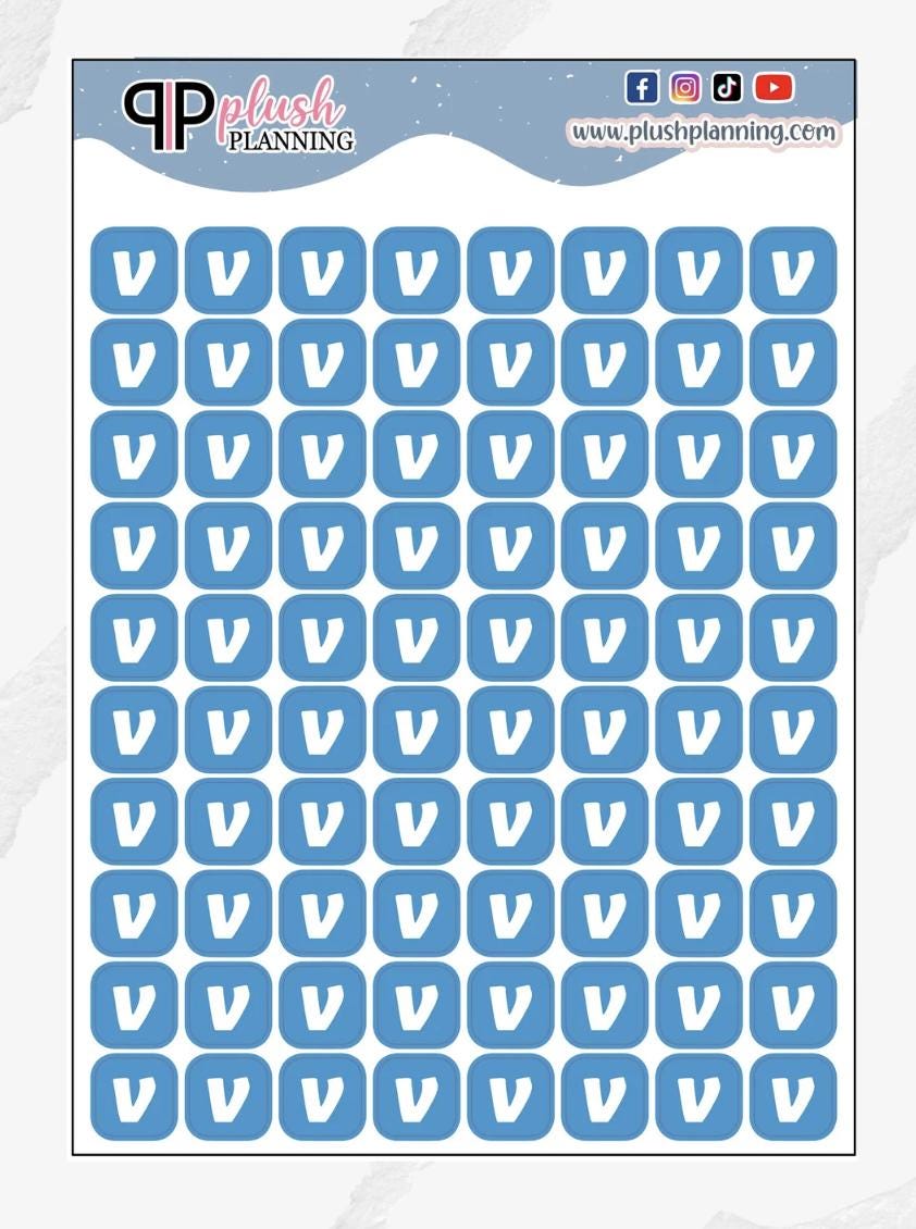 Venmo Icon Sticker Venmo Icon Planner Stickers, Removable Stickers, Plush Planning - Etsy