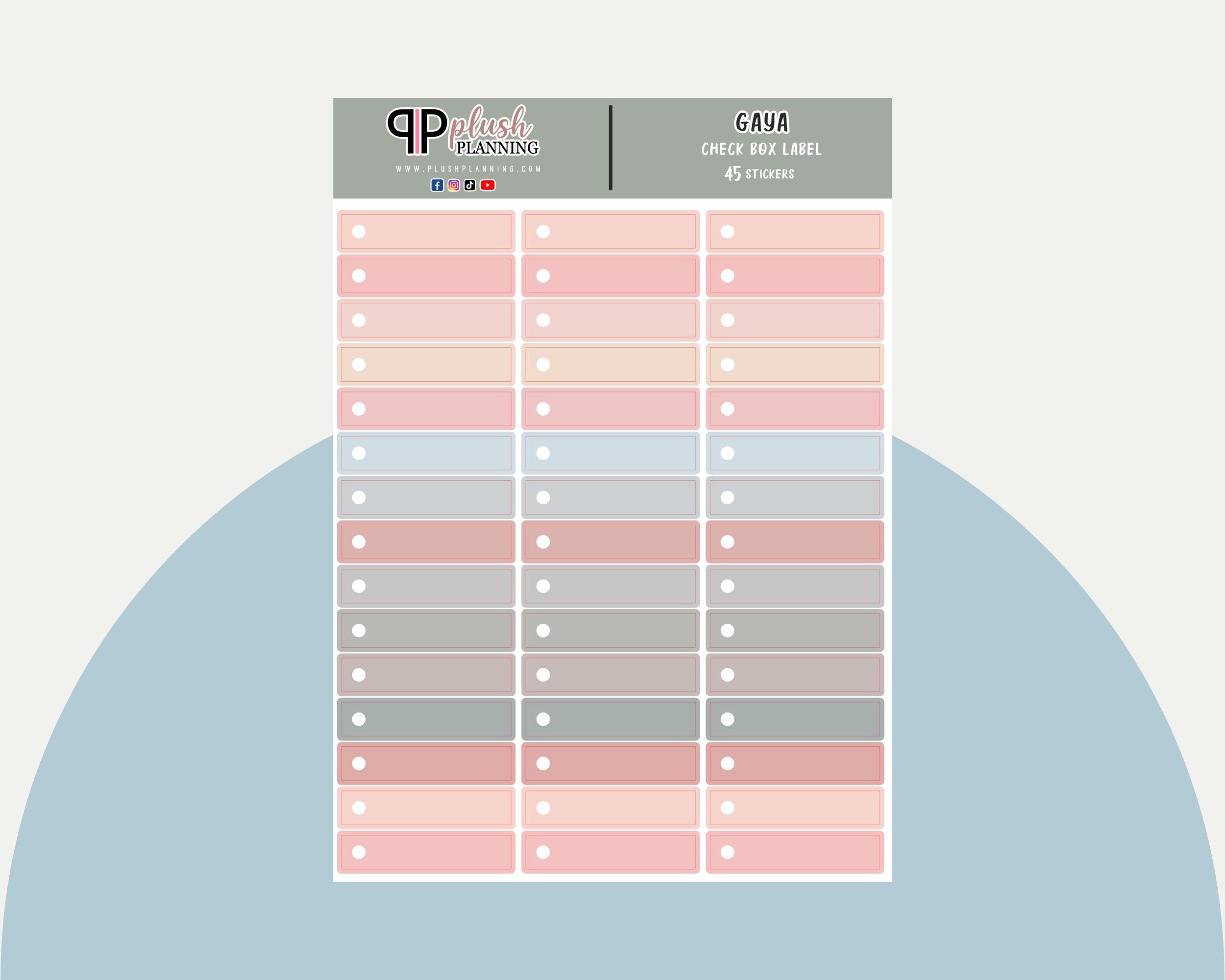 Writable Check Box Labels Planner Stickers, Minimalist Collection ...