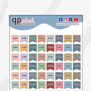 Class Flags Tracker Planner Stickers, Plush Planning Colors, Functional Stickers, Removable Stickers
