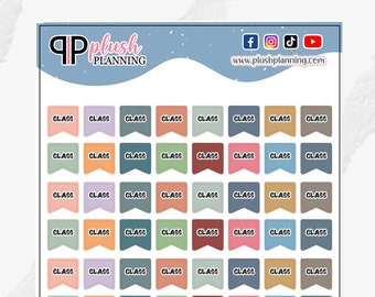 Class Flags Planner Stickers, Plush Colors, Removable Stickers