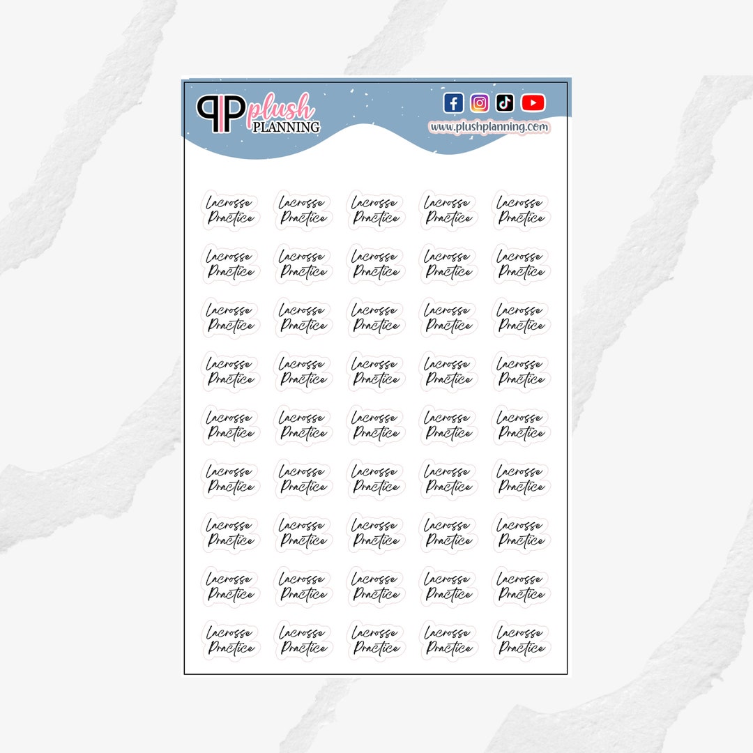 I Love Lacrosse Sticker Pack - 18 Planner Scrapbooking Crafting Decals 2 Inch Each