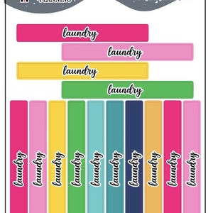 Laundry Label Block Planner Stickers - Emily Ley Simplified Colors, Mini Sheet Size, Laundry Tracker, Laundry Chore Tracker, Laundry Time