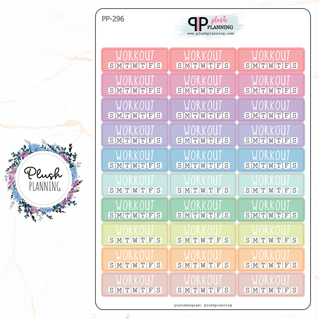 WORKOUT HABIT Tracker Planner Stickers - Etsy