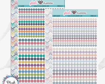 EC Erin Condren Standard Size and Mini Size Dots Planner Stickers