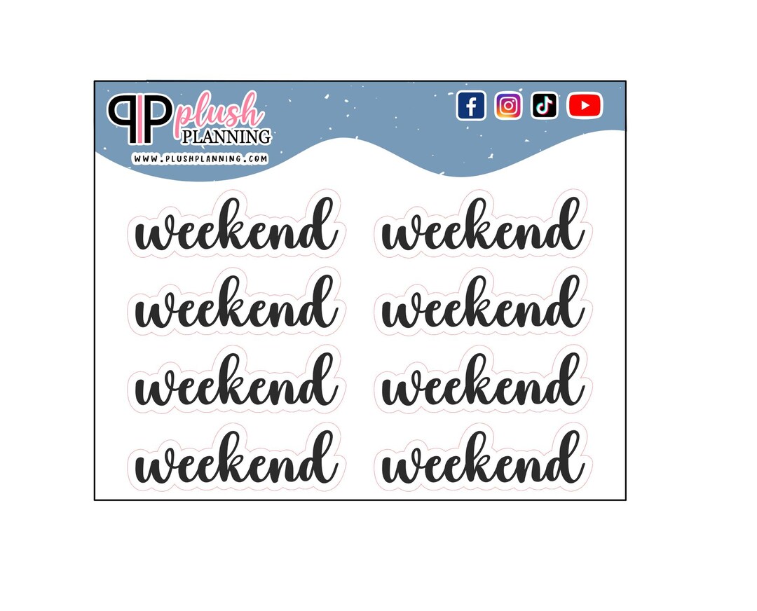 Weekend Routine In Cursive Weekend Script Planner Stickers, Functional Cursive Stickers - Etsy