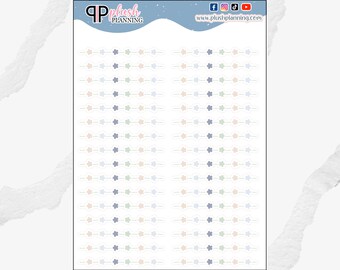 Stickers séparateurs floraux pastel, agenda de scrapbooking, amovibles mats
