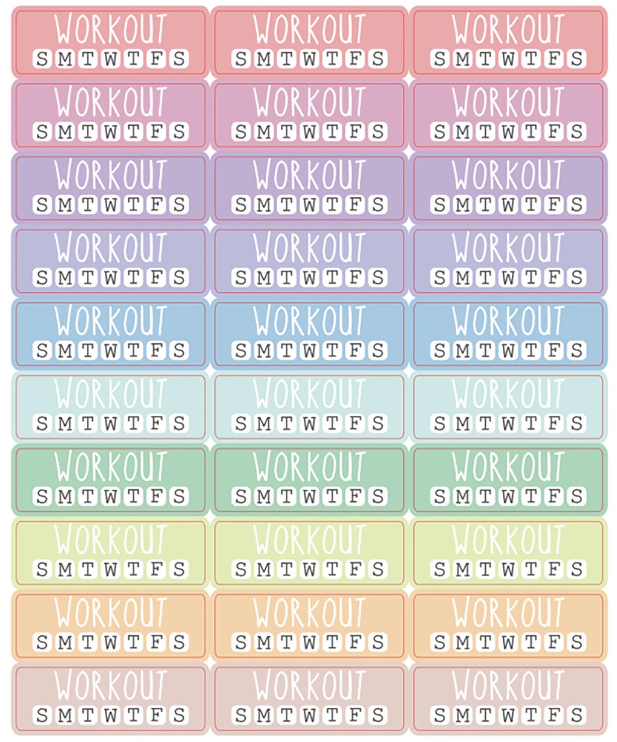 WORKOUT HABIT Tracker Planner Stickers - Etsy