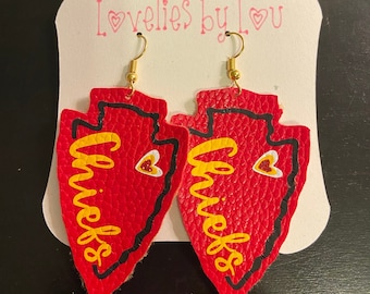 Kansas City Chiefs Faux leather earrings