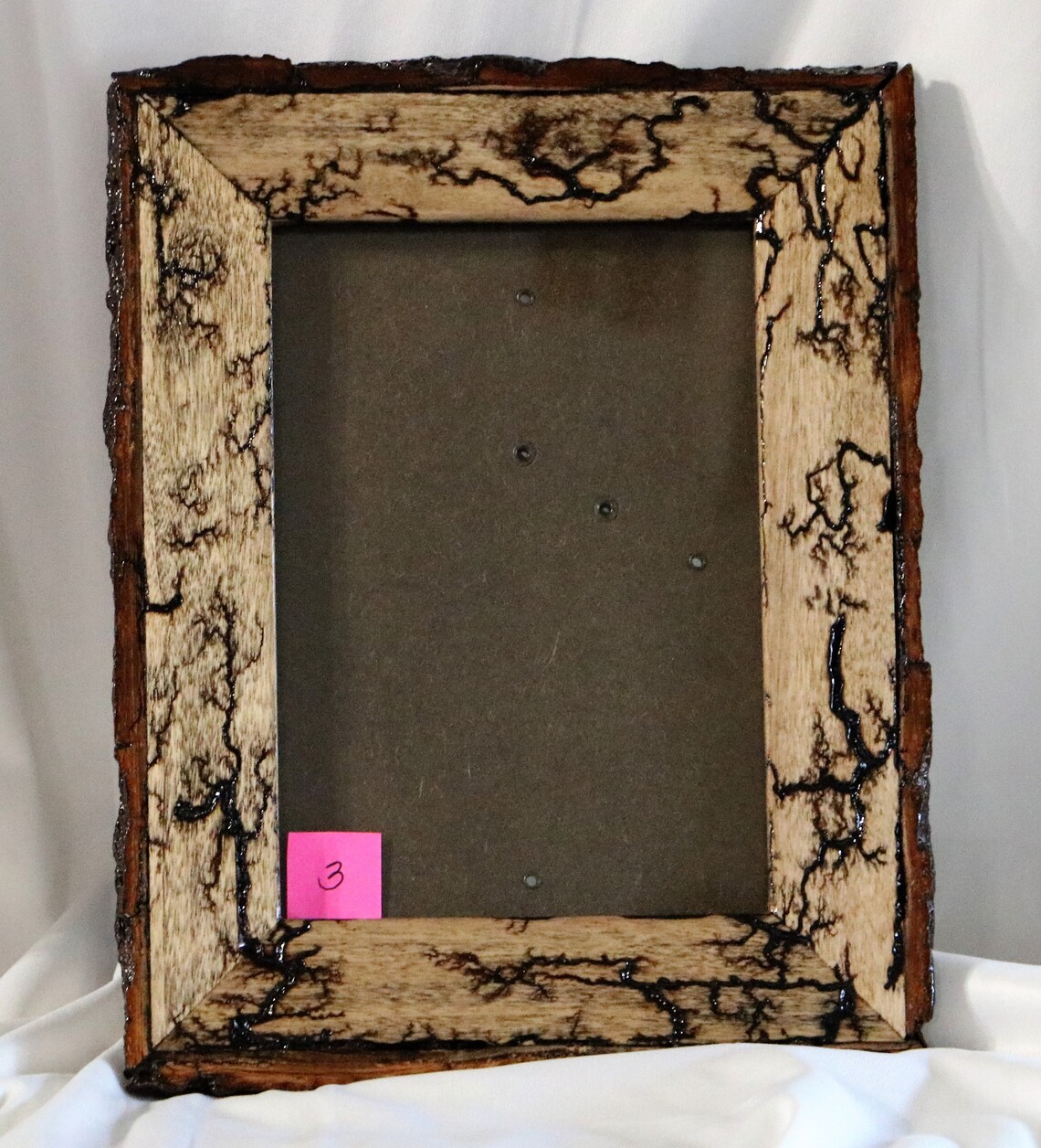 5 x 7 Picture frame Rough bark edge Electrified Wood Fractal Etsy